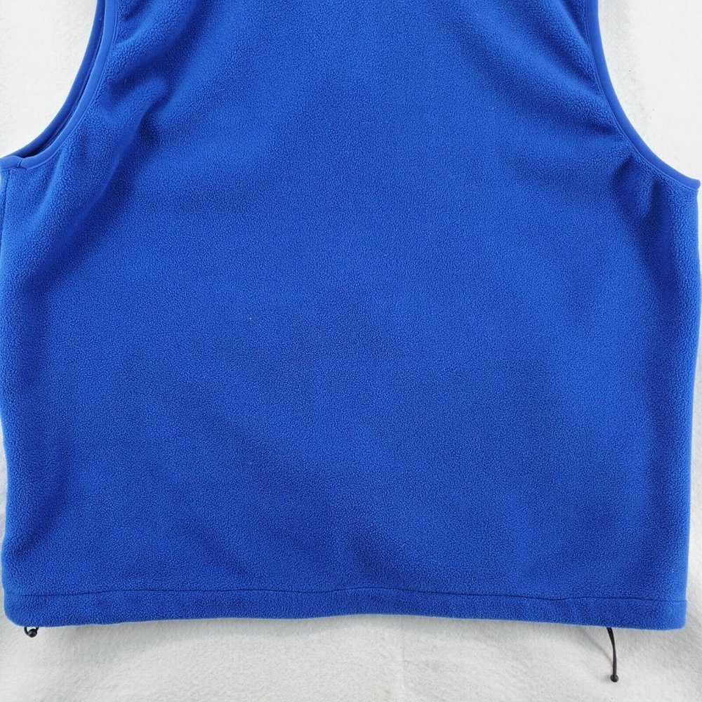 LAND'S END Vest Men's Full Zip Fleece Blue Mock Neck Zipper Pockets Size Reg XXL - Picture 9 of 11